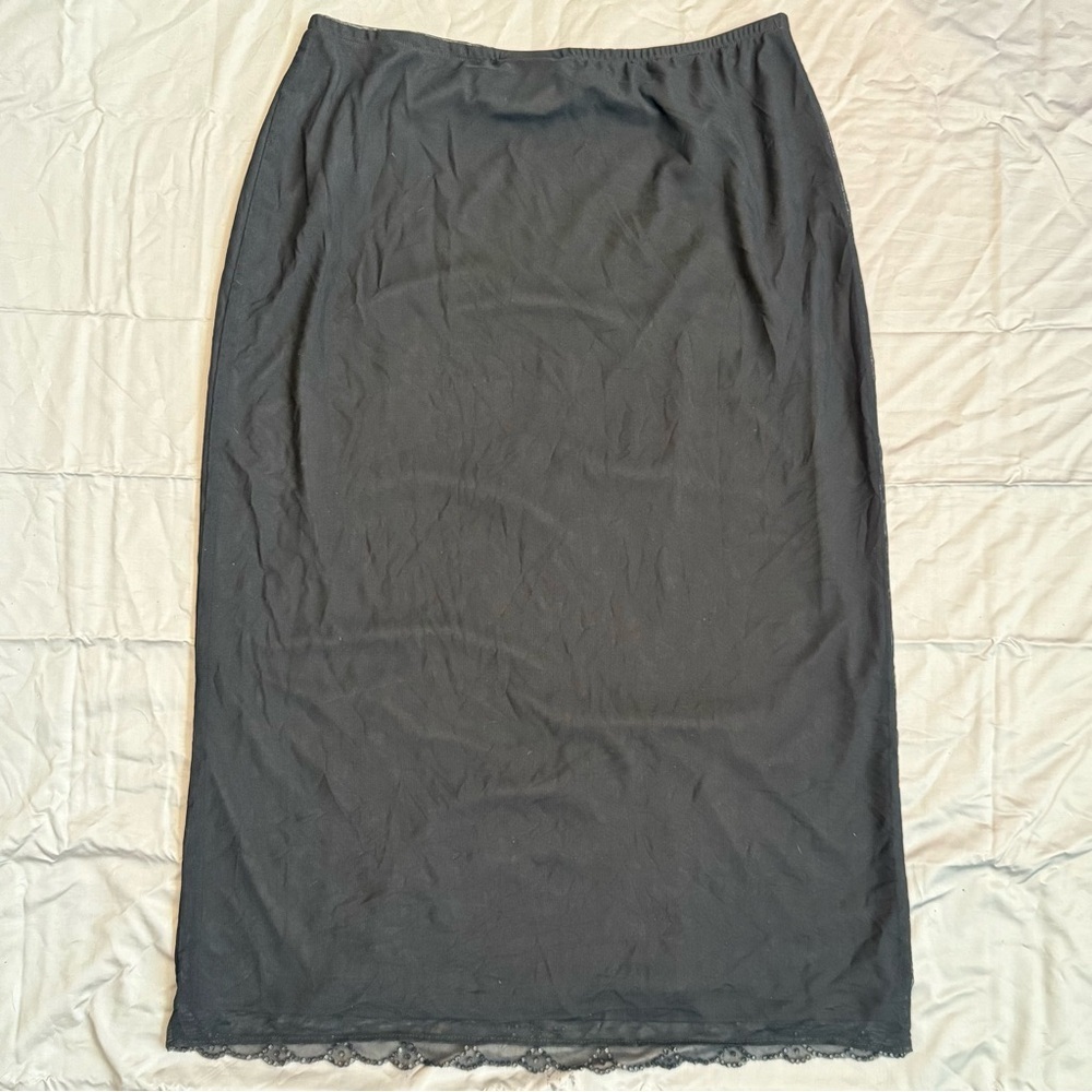 Jessica Black Beaded Mesh Midi Skirt Made in Canada - Picture 4 of 4